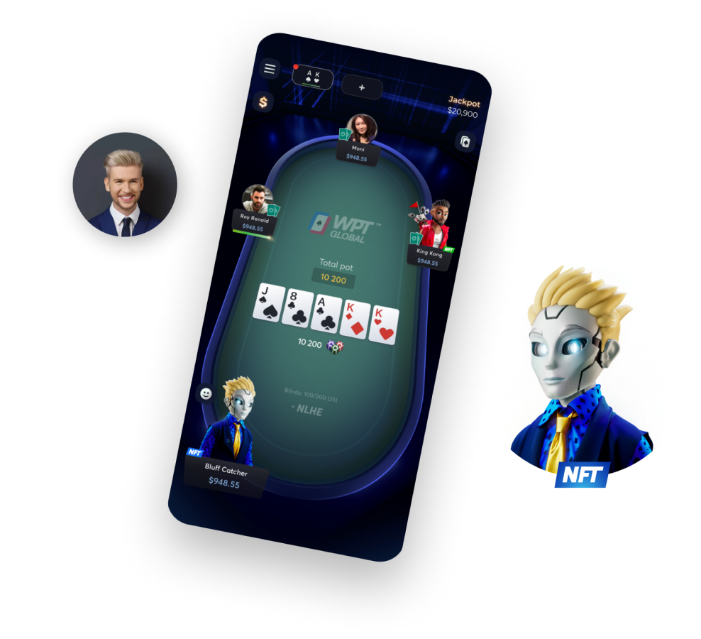 poker game in session with people with custom avatar